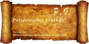 Petykovszky Ildikó névjegykártya